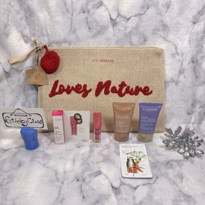 Clarins Loves Nature Beauty Gift Set-Mask, Firming, Eye Serum & Lip Oil-5pc-NEW